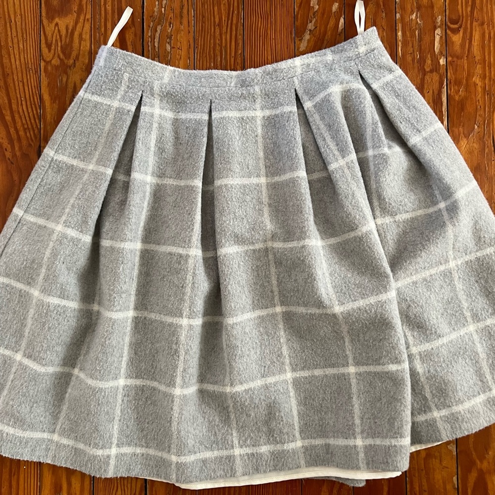 Anthropologie Paper Crown Gray Wool Blend Skirt